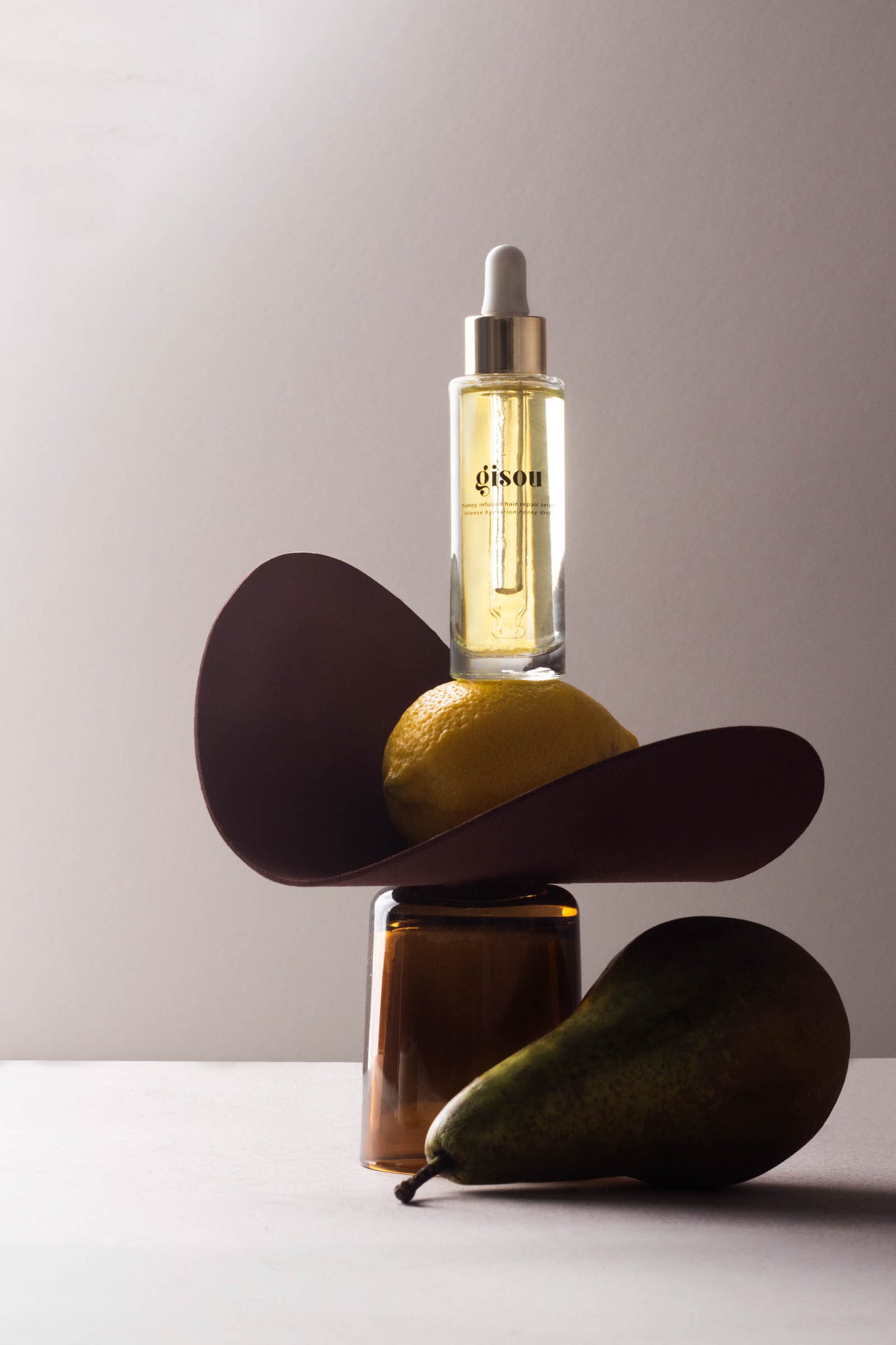 a set of two curvy wooden props for highend product photography