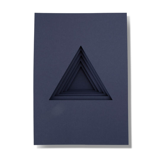 Card with a cut-out triangular design ideal for photography and video,